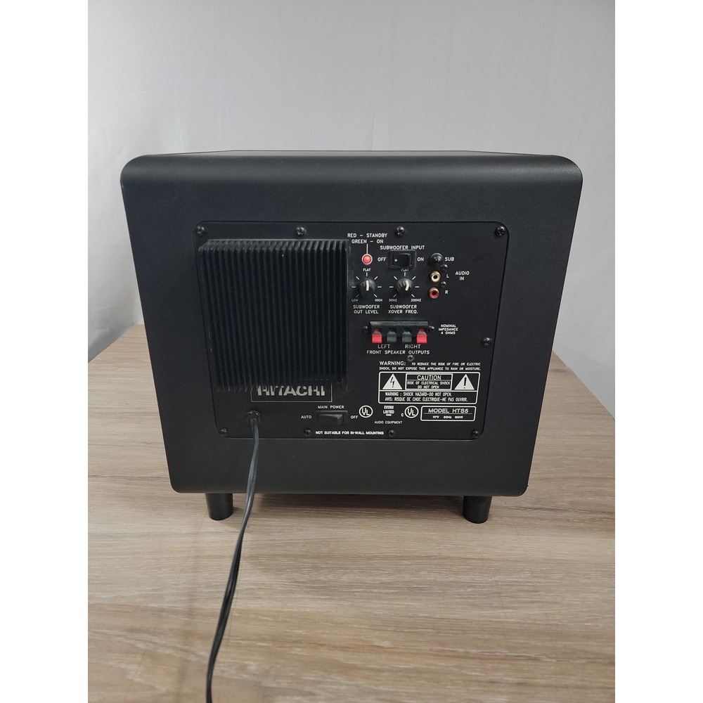 Hitachi HTS5 Powered Subwoofer 150W Black Active Home Theater Bass Speaker